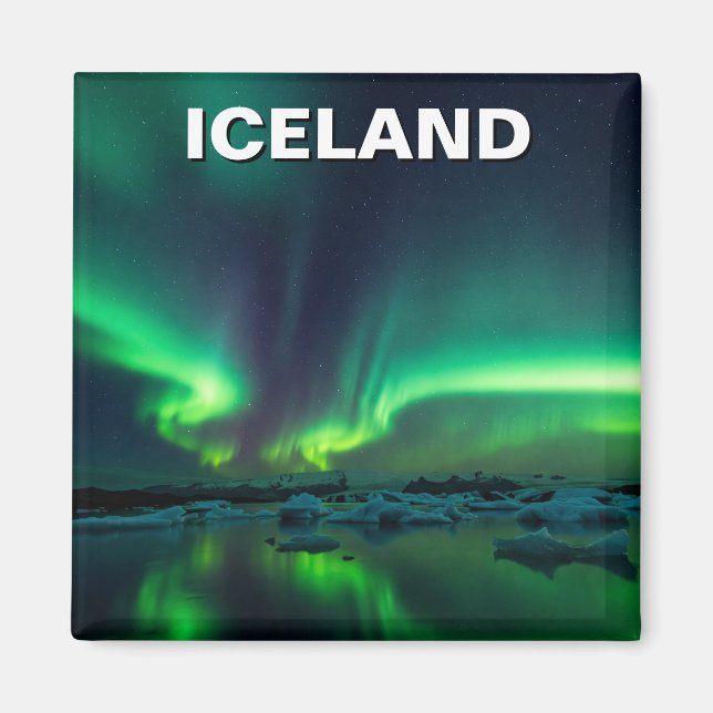 Iceland Aurora Northern Lights Travel Magnet (Front)