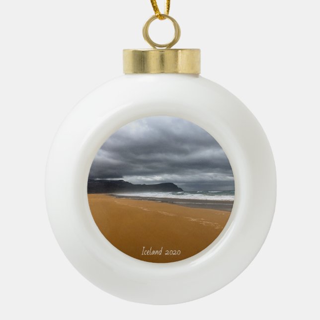 Iceland beach - Ceramic Ornament (Front)