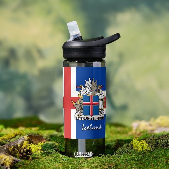 Iceland bottle, patriotic Icelandic Flag Water Bottle (Outdoor)