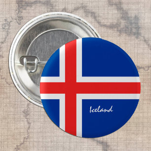 Iceland button, patriotic Icelandic Flag 3 Cm Round Badge