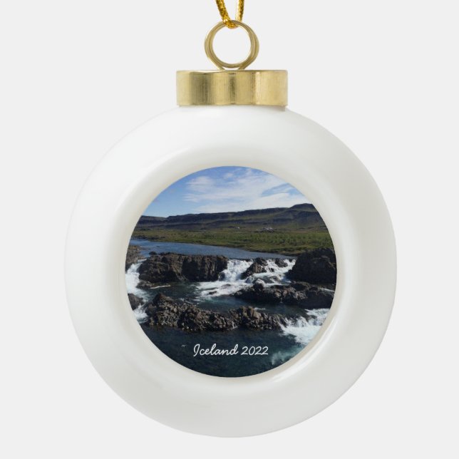 Iceland - Ceramic Ball Ornament (Front)