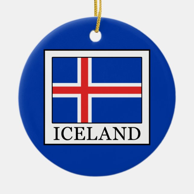 Iceland Ceramic Tree Decoration (Front)