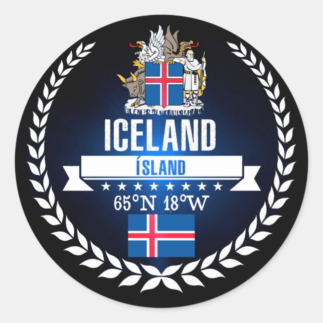 Iceland Classic Round Sticker (Front)