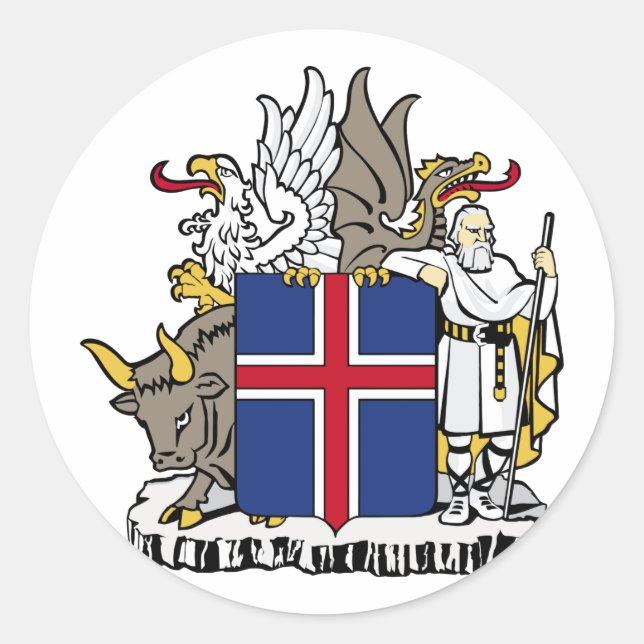 Iceland Coat Of Arms Classic Round Sticker (Front)