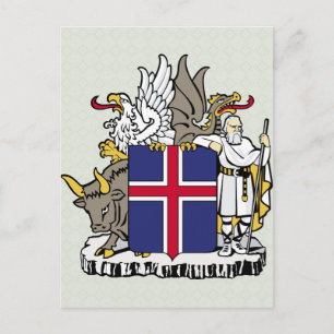 Iceland Coat of Arms detail Postcard