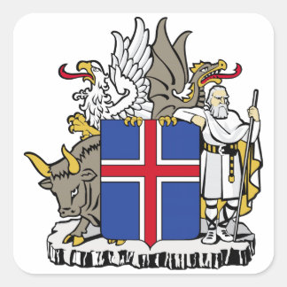 Iceland Coat of Arms Square Sticker