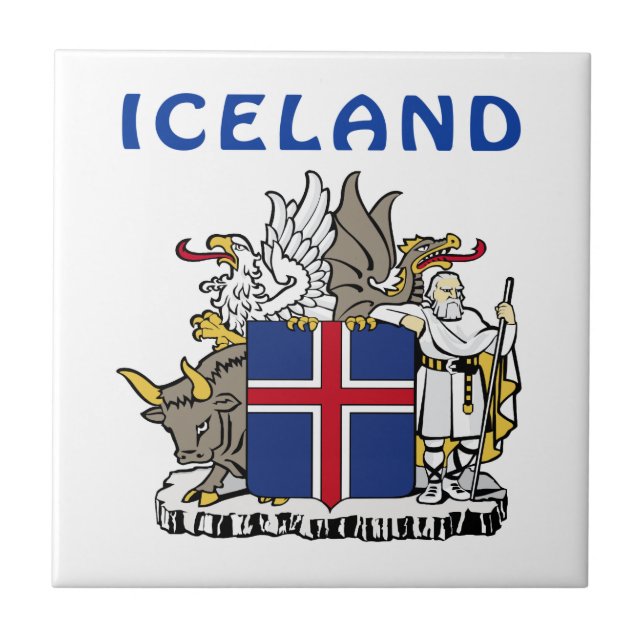 ICELAND Coat Of Arms Tile (Front)