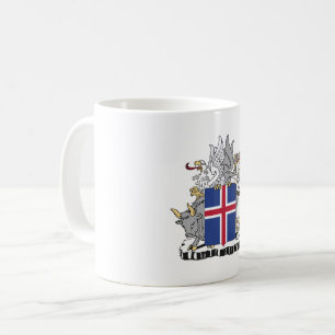 Iceland country coat arms symbol emblem coffee mug