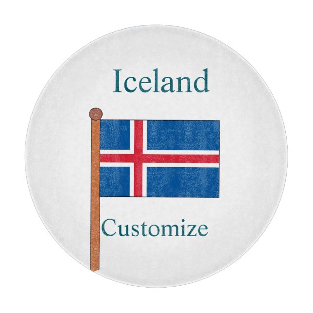 Iceland Country Flag Thunder_Cove Cutting Board (Front)