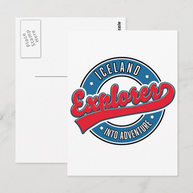 Iceland explorer into adventure postcard (Front/Back)