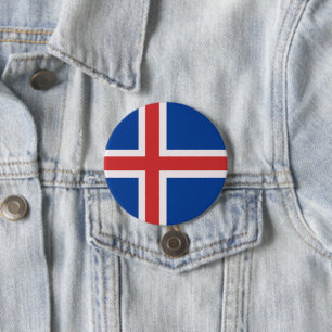 Iceland flag 7.5 cm round badge