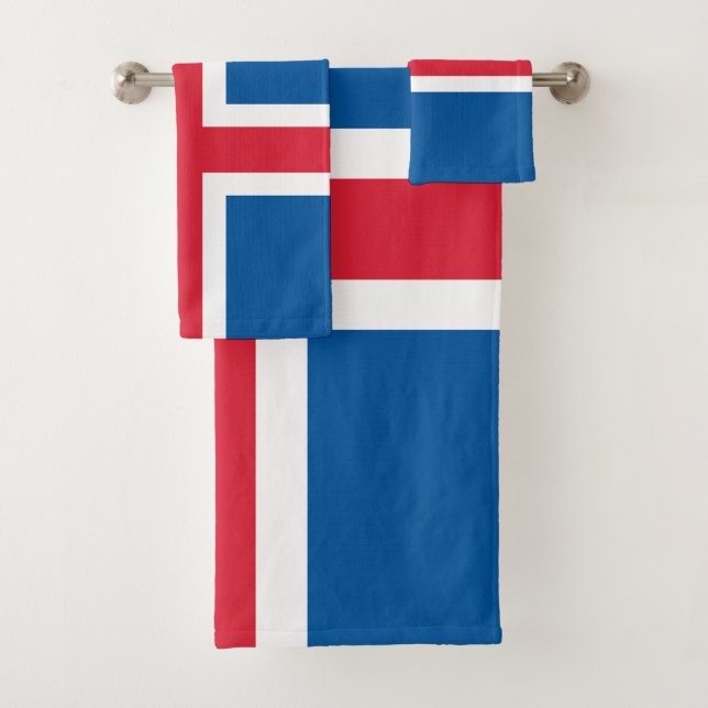 Iceland Flag Bath Towel Set (Insitu)