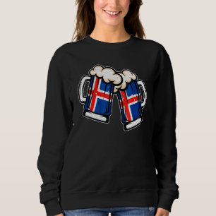 Iceland Flag Beer Mug Cool Icelander Beer Sweatshirt