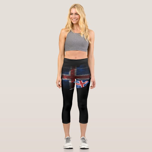 Iceland flag capri leggings (Front)
