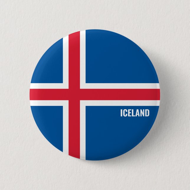 Iceland Flag Charming Patriotic Button (Front)
