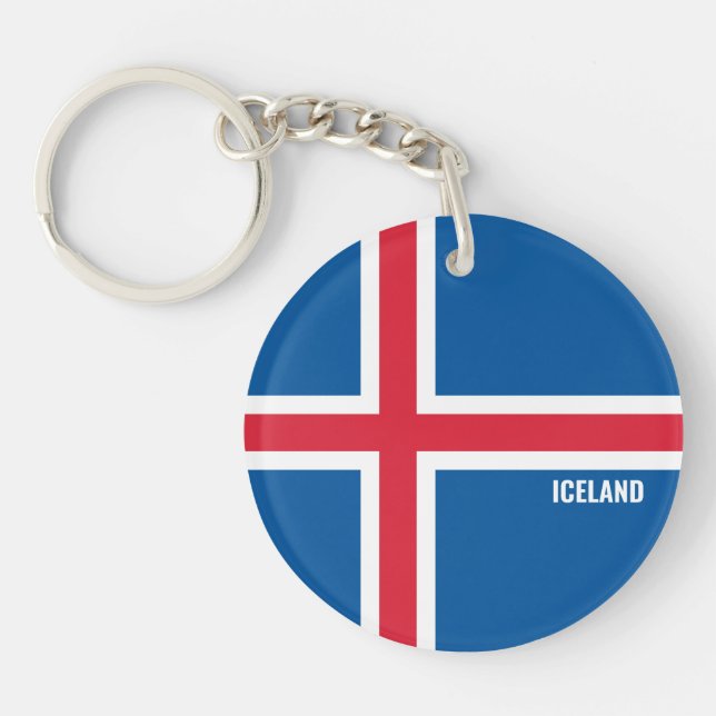 Iceland Flag Charming Patriotic Key Ring (Front)