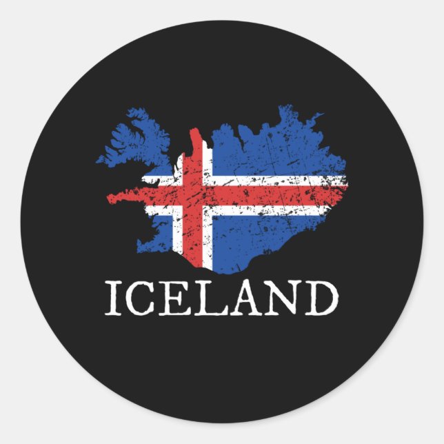 Iceland Flag Classic Round Sticker (Front)