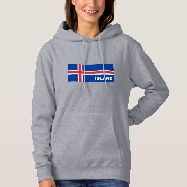 Iceland Flag Design Hoodie (Front)