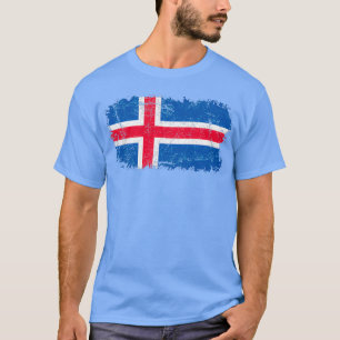 Iceland Flag Distressed T-Shirt