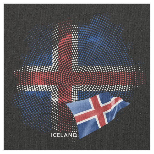 Iceland flag fabric (Close Up)