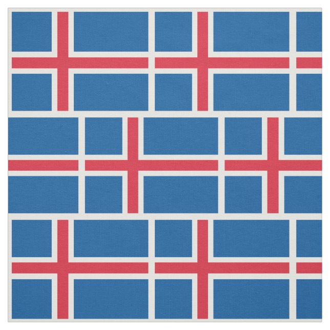 Iceland Flag Fabric (Swatch)