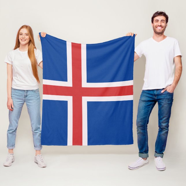 Iceland flag fleece blanket (In Situ)