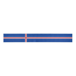 Iceland Flag Grosgrain Ribbon