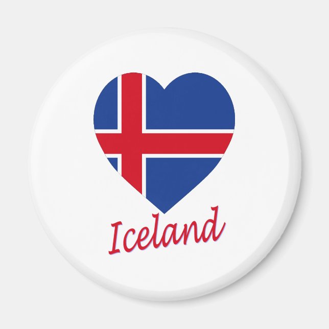 Iceland Flag Heart Magnet (Front)