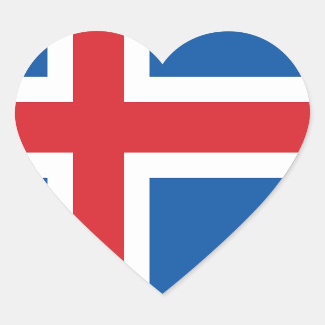 ICELAND FLAG HEART STICKER (Front)