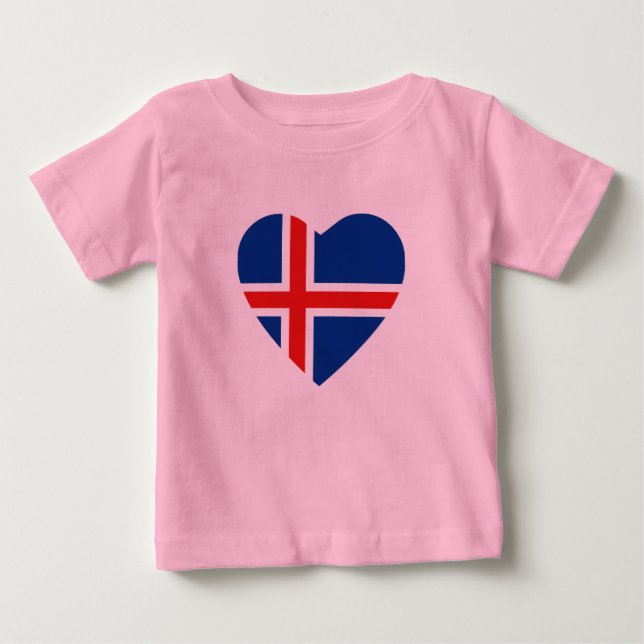 Iceland Flag Heart T-Shirt (Front)
