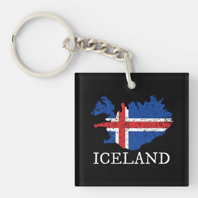 Iceland Flag Key Ring (Front)