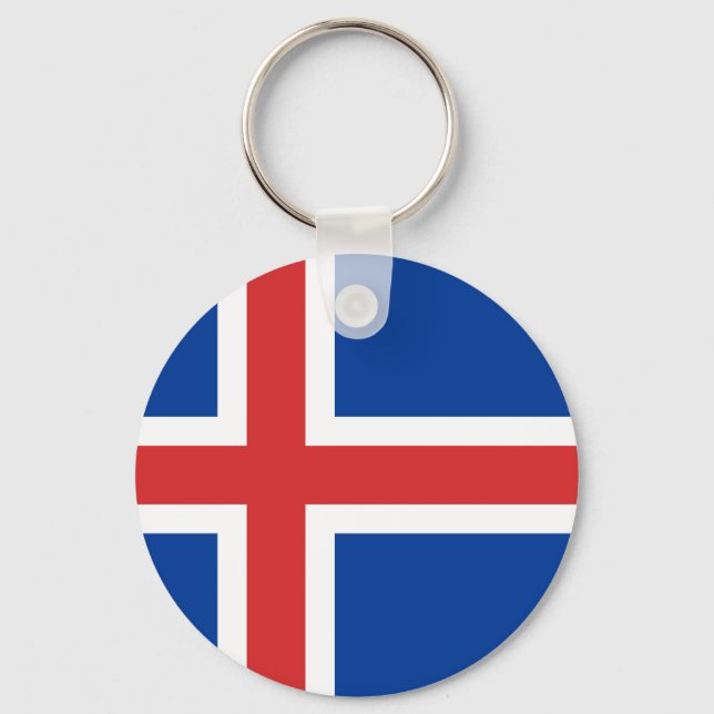 Iceland Flag Keychain (Front)