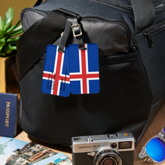 Iceland flag luggage tag (Front & Back)