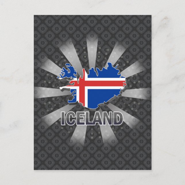 Iceland Flag Map 2.0 Postcard (Front)