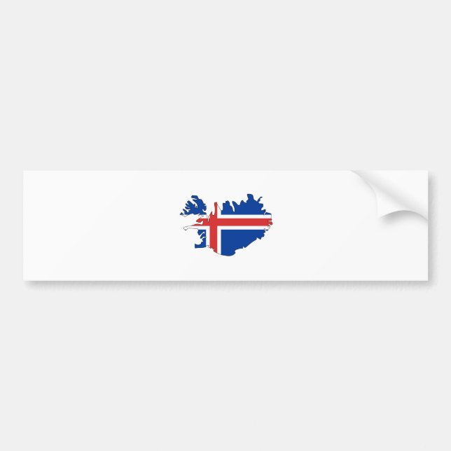 Iceland Flag Map full size Bumper Sticker (Front)