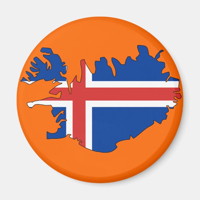 Iceland flag map magnet (Front)