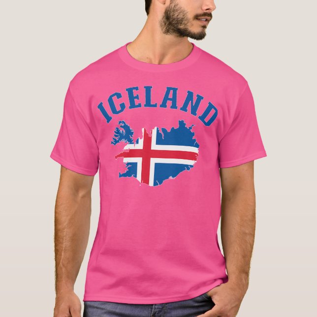 Iceland Flag Map T-Shirt (Front)