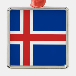 Iceland flag metal tree decoration