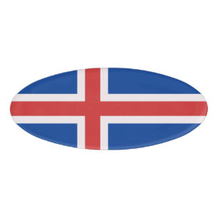 Iceland flag name tag