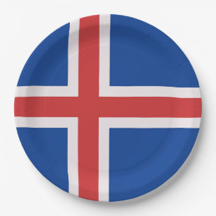 Iceland flag paper plate