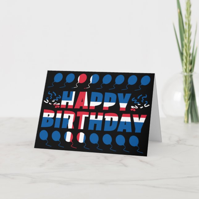 Iceland Flag Patriotic Birthday Card (Front)
