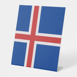 Iceland flag pedestal sign