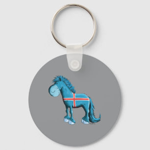 Iceland Flag Pony Shirt I Icelandic Horse Key Ring