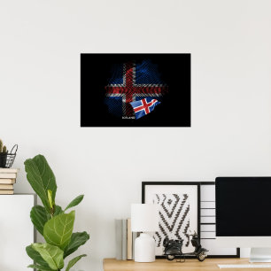Iceland flag poster