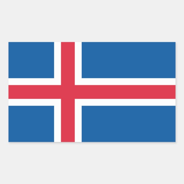 Iceland Flag Rectangular Sticker (Front)