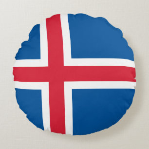 Iceland Flag Round Cushion