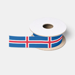Iceland flag satin ribbon