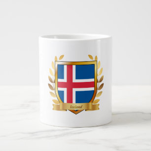 Iceland Flag Shield Large Coffee Mug