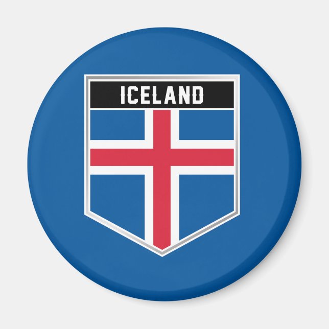 Iceland Flag Shield Magnet (Front)
