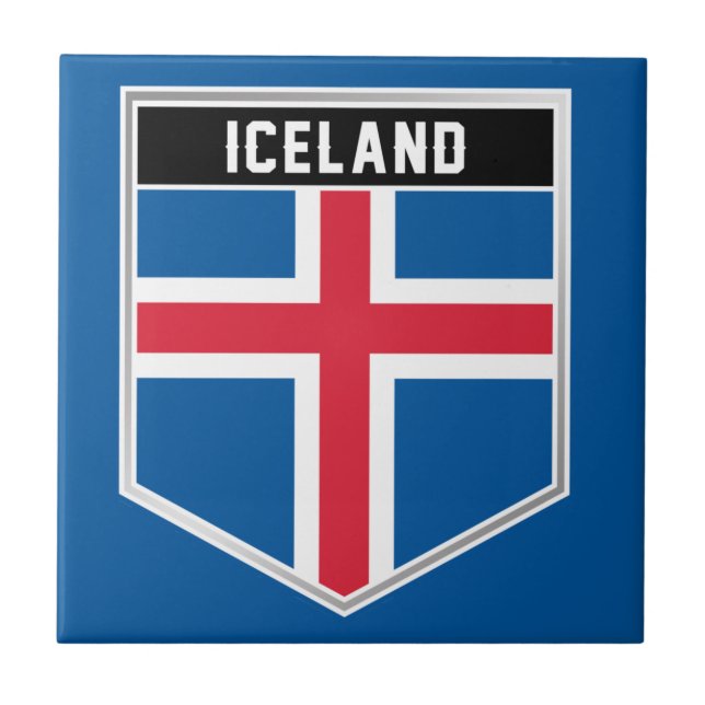Iceland Flag Shield Tile (Front)